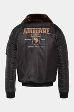 Black recycled nylon pilot jacket with patches - Image n°8
