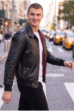 The iconic Harrington jacket reimagined in leather - Image n°1