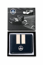 Navy blue Shelby leather wallet - Image n°1