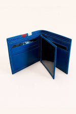 Le Mans wallet in ocean blue leather - Image n°2