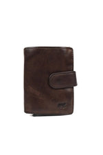 Aged-look brown leather wallet - Image n°1