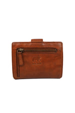 Aged-look cognac leather wallet - Image n°3