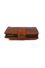 Aged-look cognac leather wallet - Image n°4