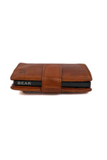 Aged-look cognac leather wallet - Image n°4