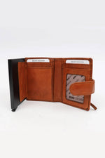 Aged-look cognac leather wallet - Image n°2
