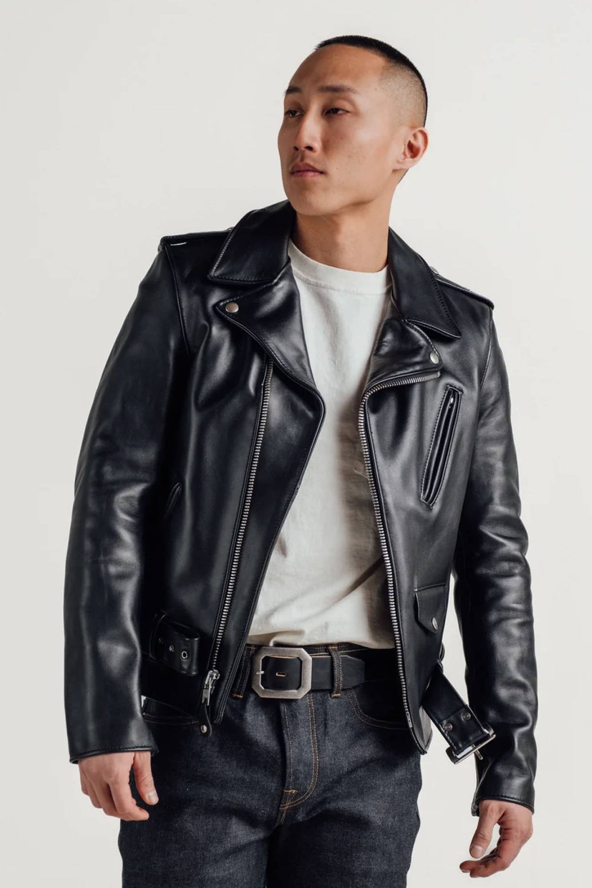 613S Slim Fit Perfecto® by Schott-black steerhide, slim, iconic. - Image n°11