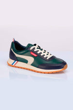 Men's green cowhide leather sneakers - Image n°2