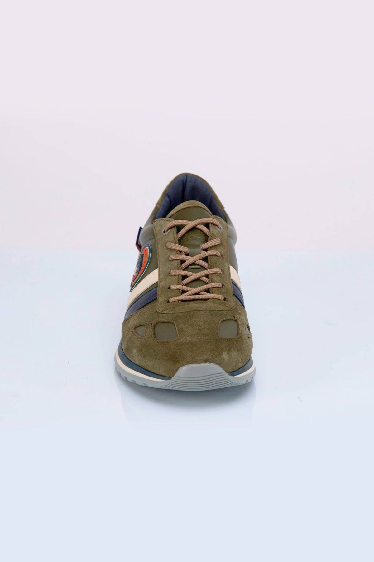 Men's green leather sneakers - Image n°6