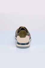 Men's green leather sneakers - Image n°7
