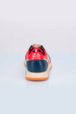 Dark red leather racing sneakers - Image n°3
