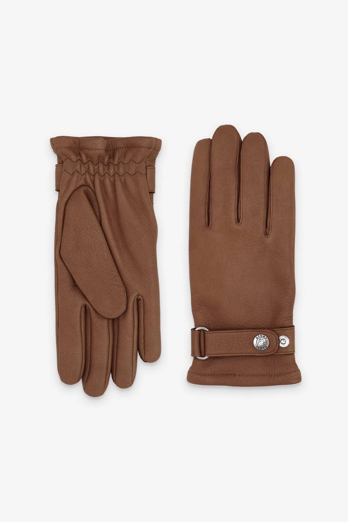 Brown Deerskin Leather Gloves - Image n°1