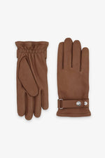 Brown Deerskin Leather Gloves - Image n°1