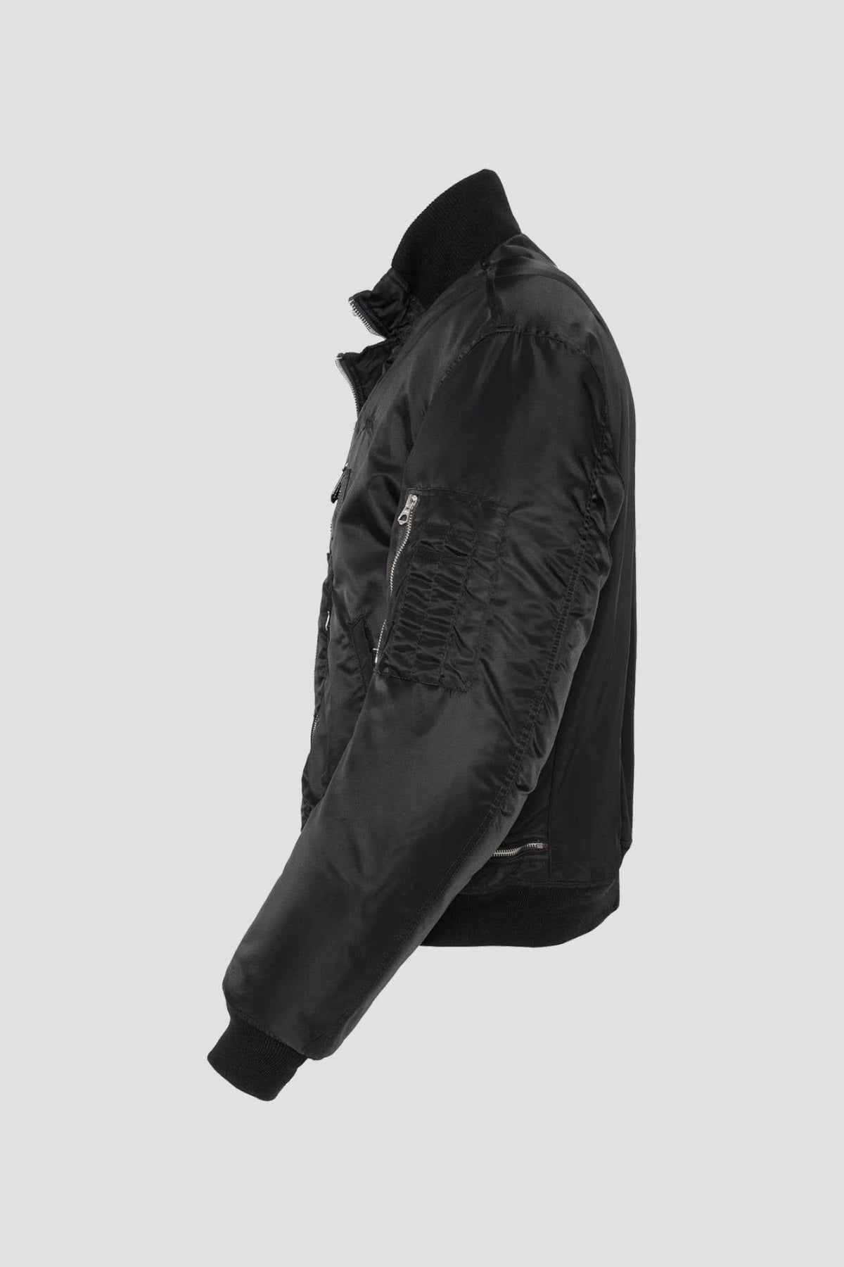 Black tactical double-zip bomber jacket with an oversized fit - Image n°10