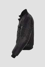 Black tactical double-zip bomber jacket with an oversized fit - Image n°10