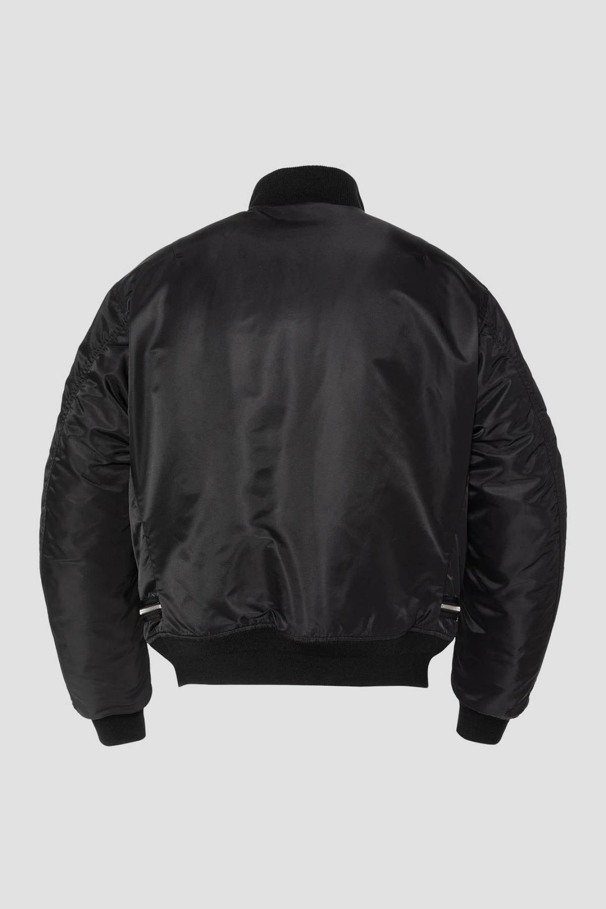 Black tactical double-zip bomber jacket with an oversized fit - Image n°9