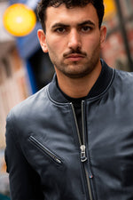 Redskins' navy sheep leather bomber, Patrouille de France-inspired. - Image n°7