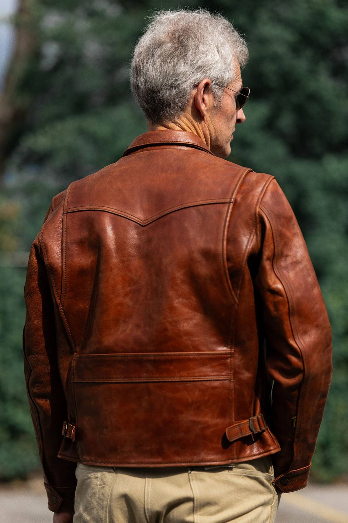 Master Supply Co Bonneville leather jacket - Burnt Sienna full-grain, half-belt - Image n°3