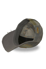 Khaki and grey trucker cap with embroidered logo - Image n°5