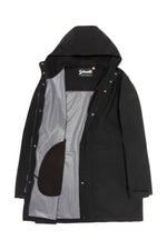 Black mid-length 2-in-1 nylon parka - Image n°8