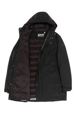 Black mid-length 2-in-1 nylon parka - Image n°7