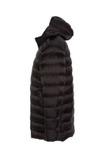 Black mid-length 2-in-1 nylon parka - Image n°2