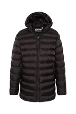 Black mid-length 2-in-1 nylon parka - Image n°1