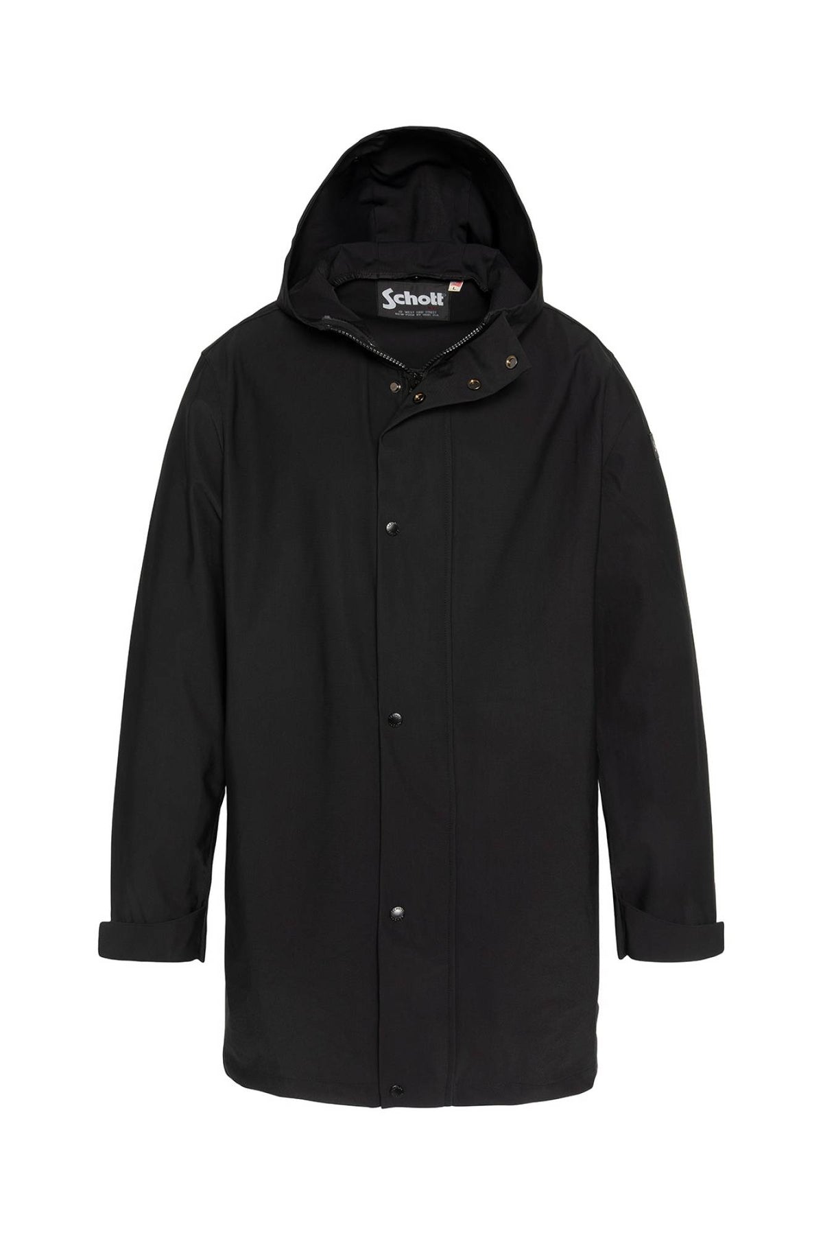 Black mid-length 2-in-1 nylon parka - Image n°9