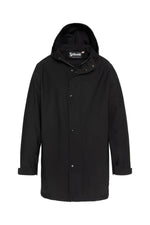 Black mid-length 2-in-1 nylon parka - Image n°9