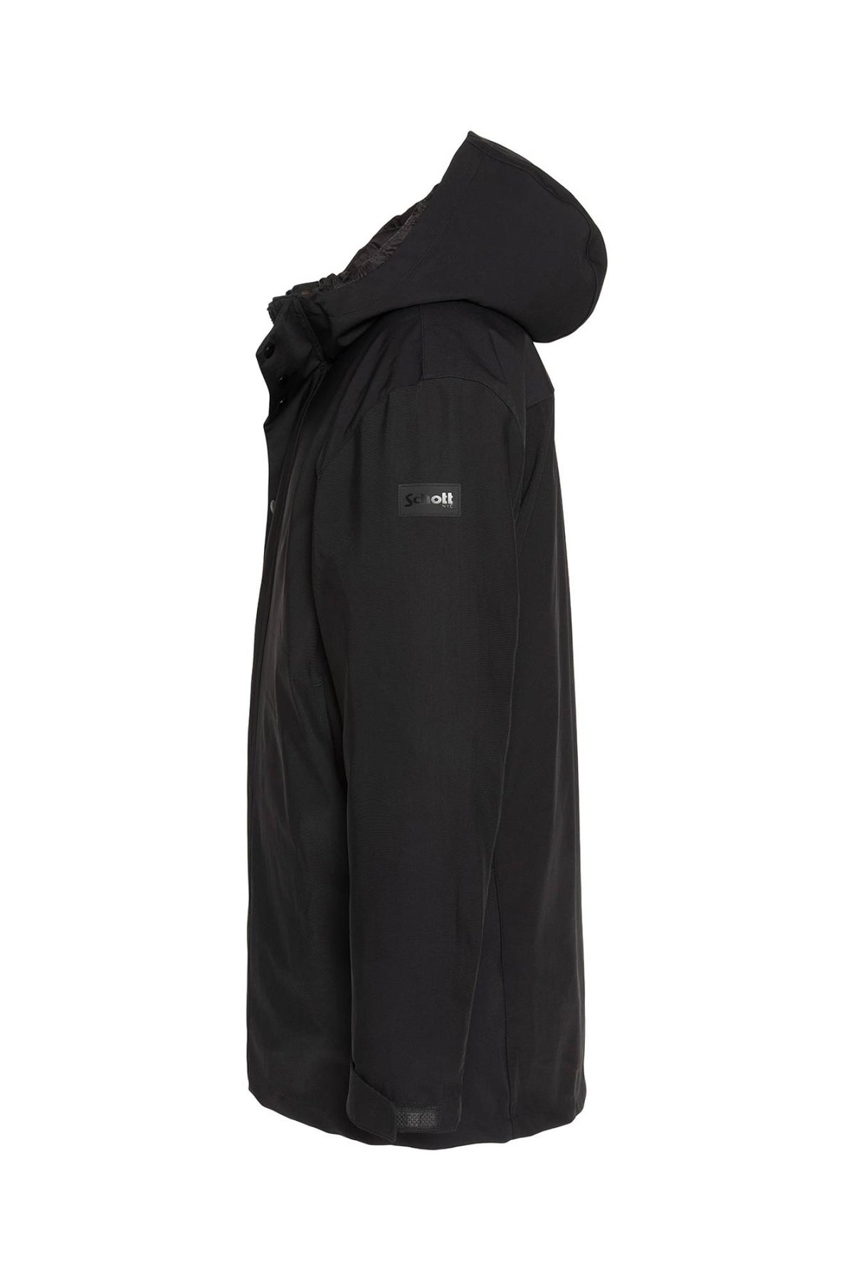 Black mid-length 2-in-1 nylon parka - Image n°5