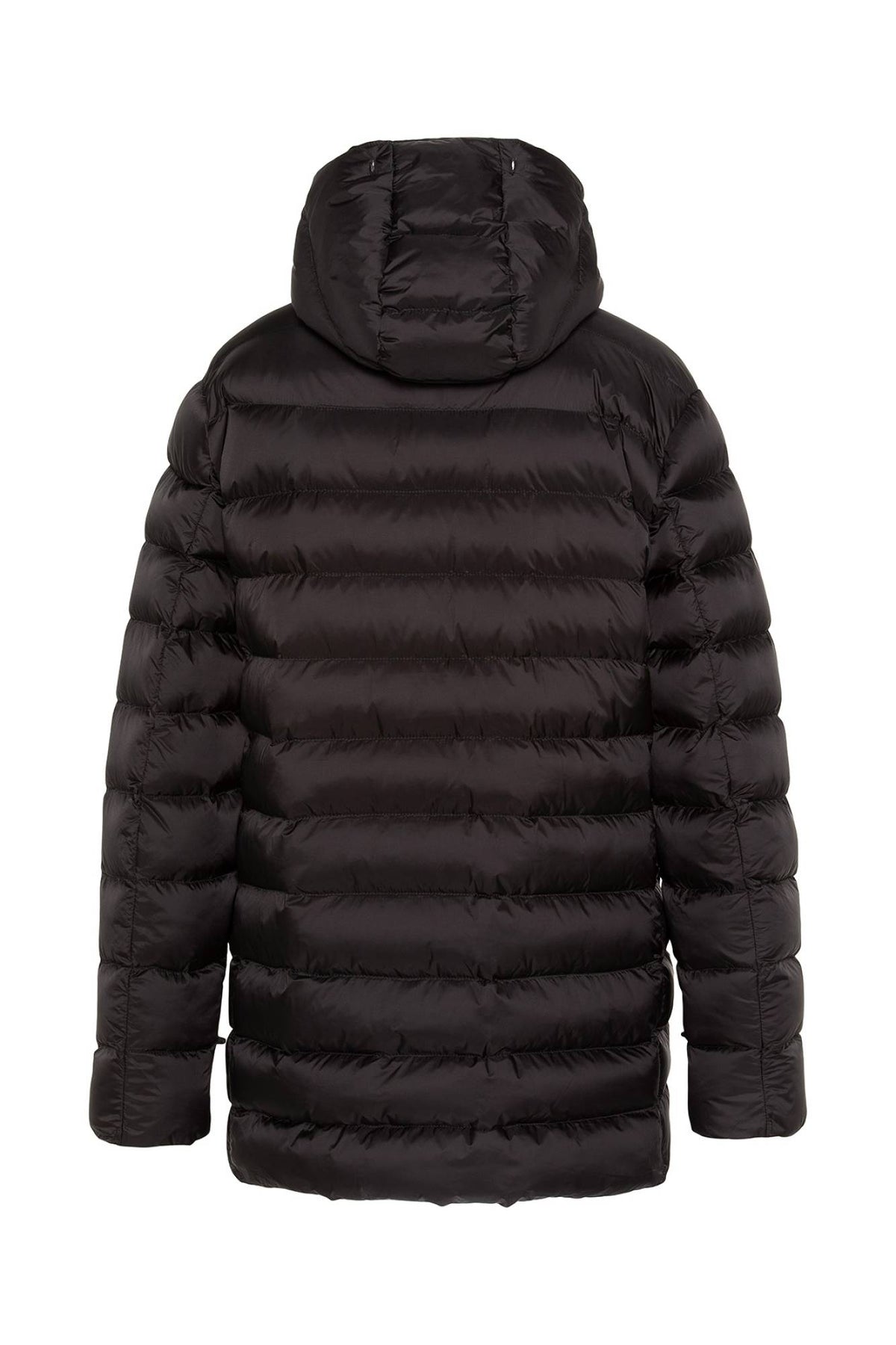 Black mid-length 2-in-1 nylon parka - Image n°3