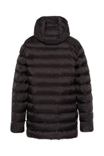 Black mid-length 2-in-1 nylon parka - Image n°3