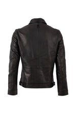 Soft black lambskin jacket with a refined shirt collar - Image n°2