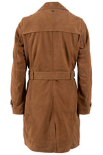 Camel suede lambskin belted coat - Image n°2