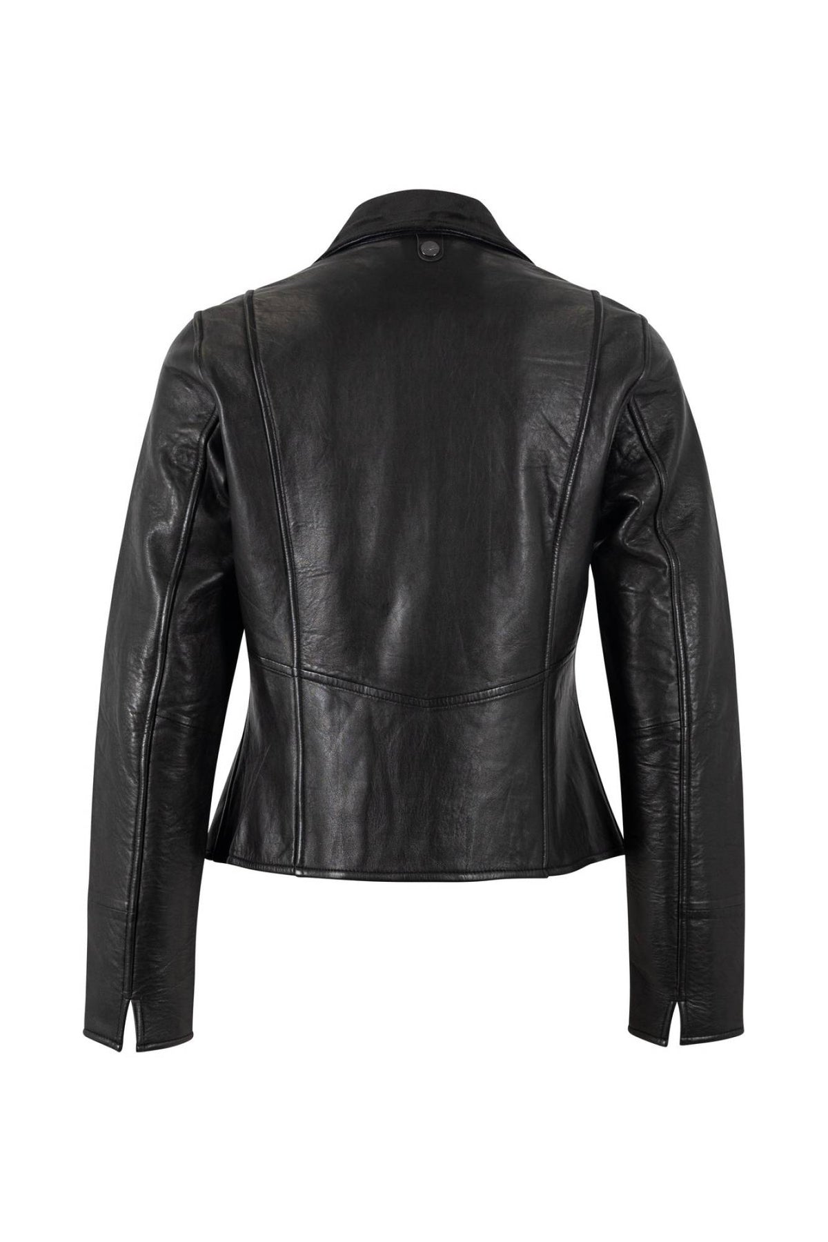 Sleek black lambskin women's jacket - Image n°2