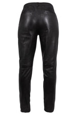 Black lambskin jogger trousers with an elasticated waist - Image n°3