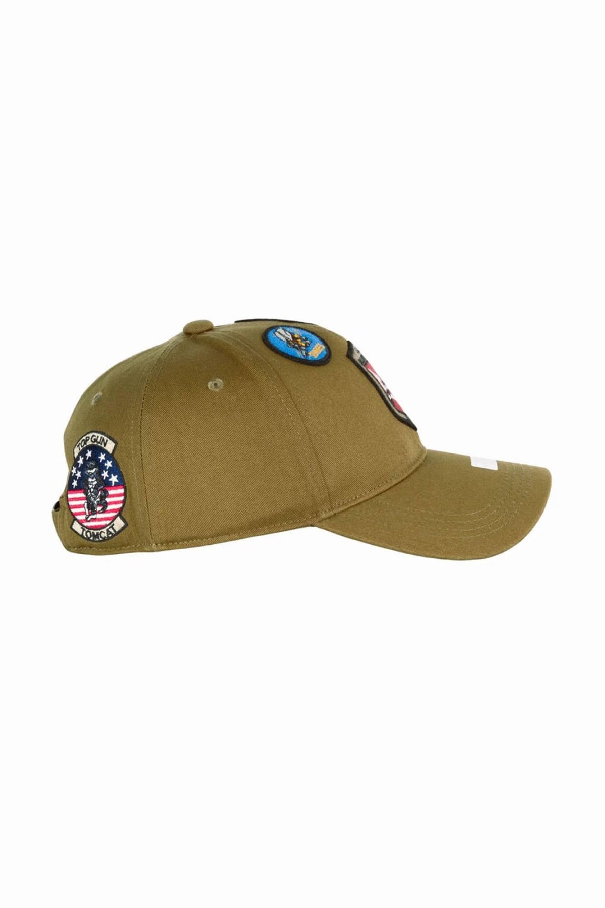 Olive cotton cap with embroidered patches - Image n°3
