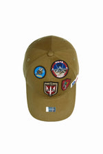 Olive cotton cap with embroidered patches - Image n°5