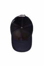 Navy blue cotton cap with embroidered patches - Image n°6