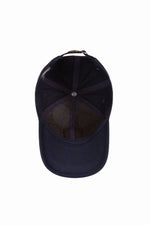 Navy blue cotton cap with embroidered patches - Image n°6