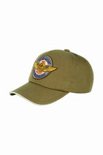 Olive cotton cap with embroidered patch - Image n°2