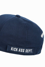 Navy blue cotton cap with embroidered logo - Image n°8