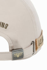 Beige cotton cap with embroidered logo - Image n°9
