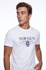 White textile T-shirt with gray logo - Image n°2