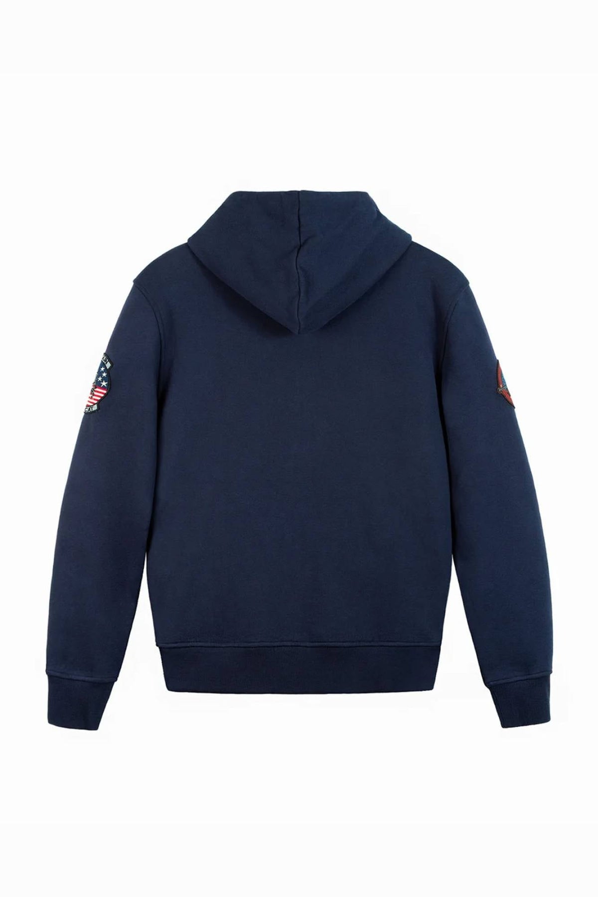 Navy cotton sweater with embroidered patches - Image n°3