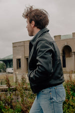 Black horsehide leather “Asbury Park” bomber jacket - Image n°14