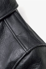 Black horsehide leather “Asbury Park” bomber jacket - Image n°4