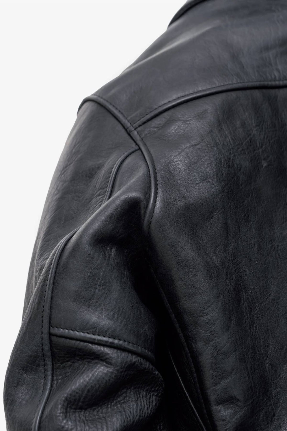 Black horsehide leather “Asbury Park” bomber jacket - Image n°10