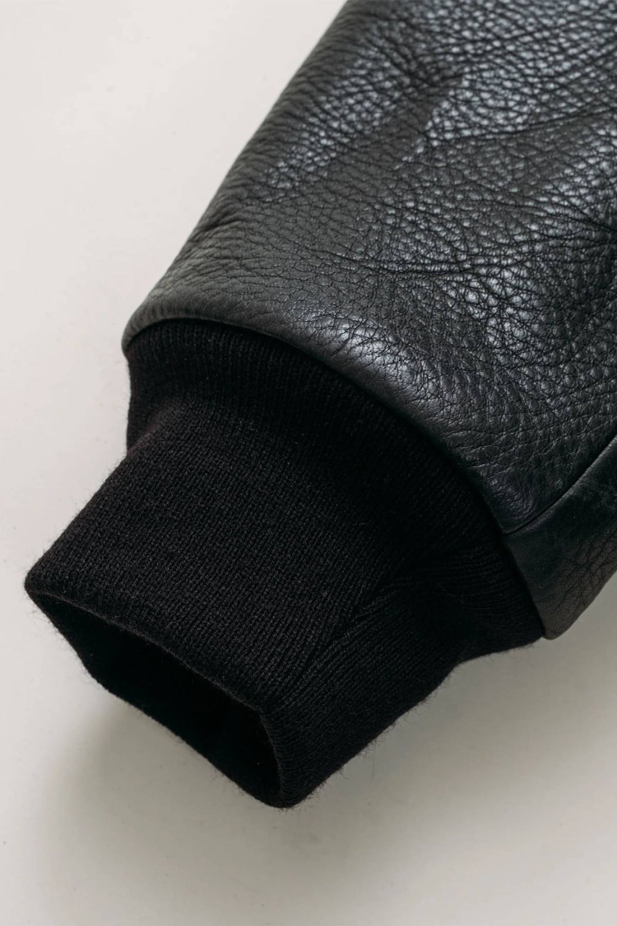 Black horsehide leather “Asbury Park” bomber jacket - Image n°13