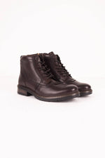 Men's chestnut cowhide leather boots - Image n°1