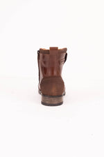 Men’s tobacco-colored leather boots with fold-over cuff - Image n°5